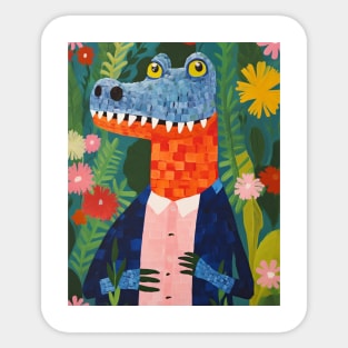 Crocodile and flowers Sticker